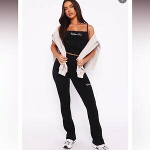 White Fox Black Yoga Pants- Season 7 Flare Pants Jet